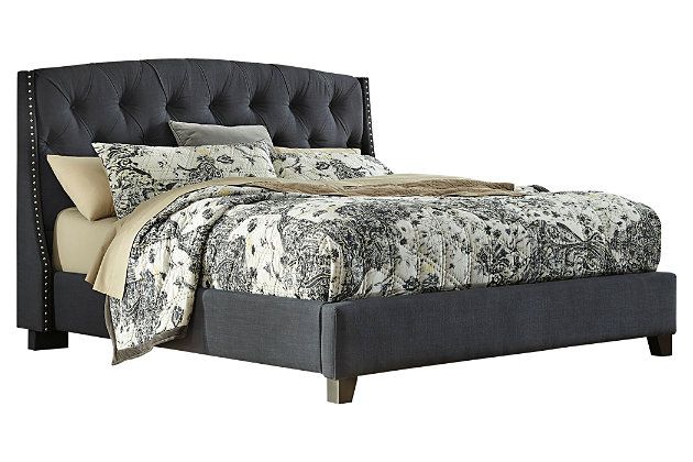 Gray Kasidon King Tufted Bed by Ashley HomeStore | Ashley Homestore