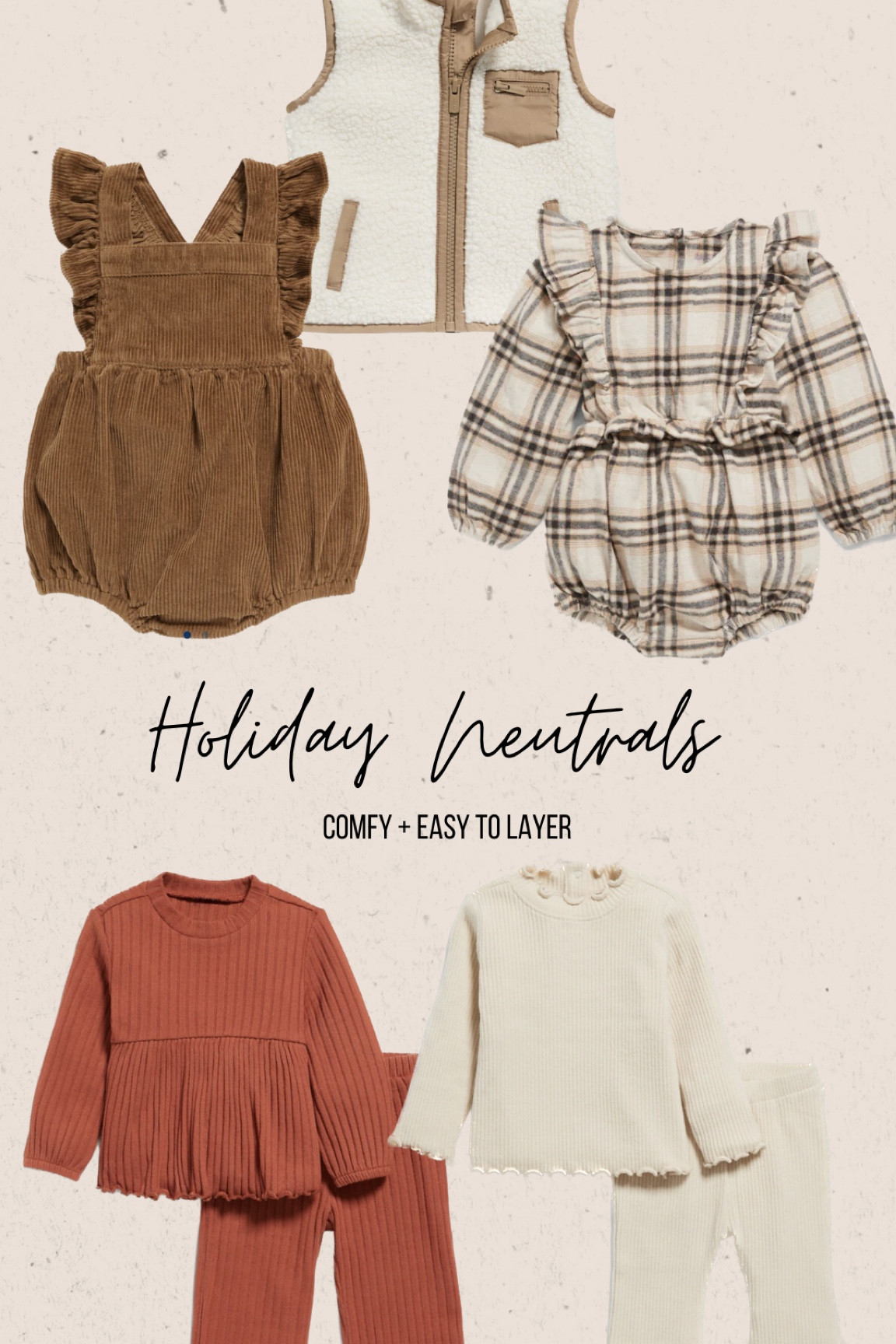 Baby girl holiday neutrals; comfy/cozy & easy to layer! And on SALE🙌🏼 

#LTKHoliday #LTKbaby #LTKSale