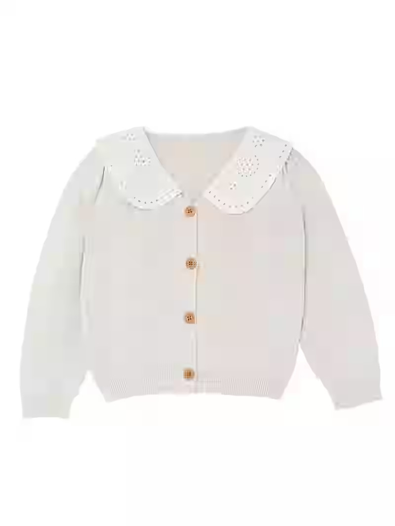 Modern Moments by Gerber Toddler Girl Woven Collar Sweater, Sizes 12M-5T | Walmart (US)