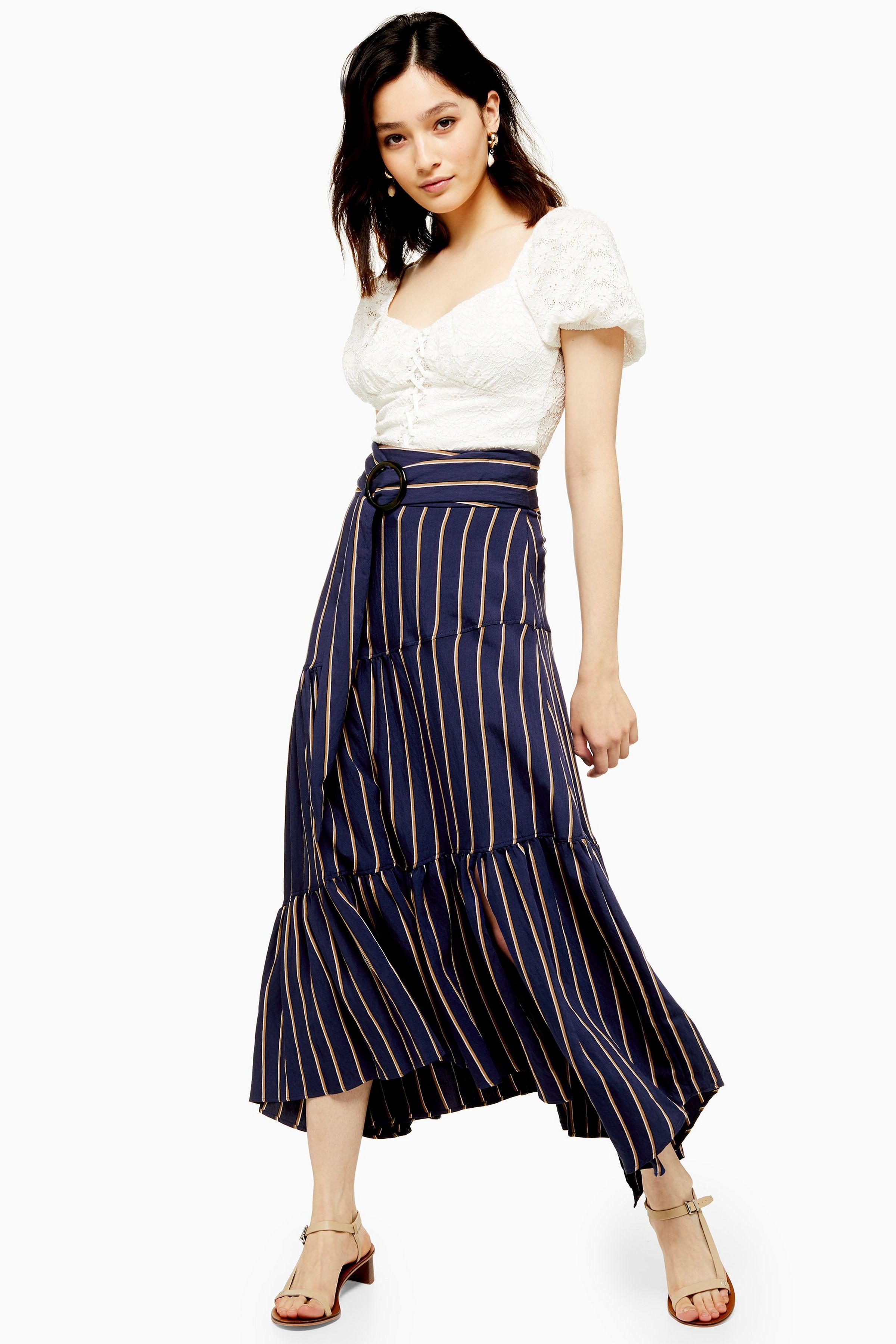 Stripe Tiered Maxi Skirt | Topshop US