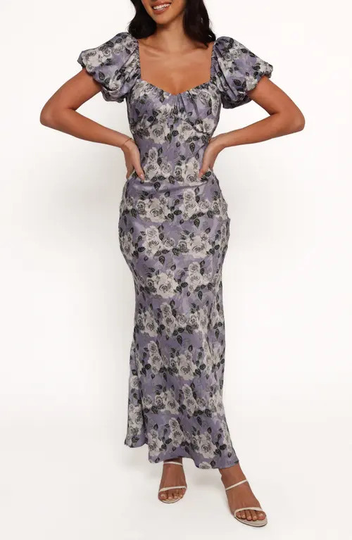Petal & Pup Marjorie Floral Puff Sleeve Maxi Dress in Lavender at Nordstrom, Size Small | Nordstrom