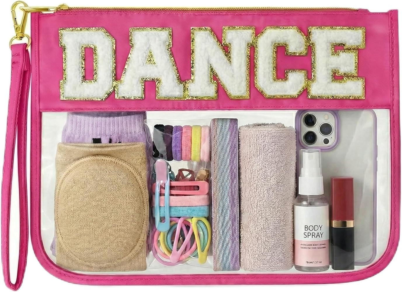 Dance Bag Dance gifts,Dance Stuff Dancer Gifts, Dance Makeup Bag Chenille Letter Clear Cosmetic B... | Amazon (US)