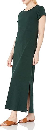 Amazon Brand - Daily Ritual Women's Lived-in Cotton Short-Sleeve Crewneck Maxi Dress | Amazon (US)