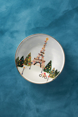 Christmas Time In The City Dessert Plate | Anthropologie (US)