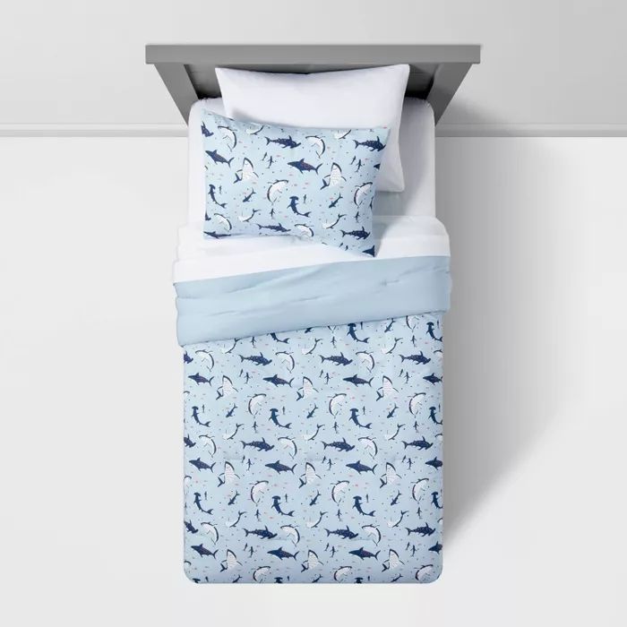 Shark Cotton Comforter Set Blue - Pillowfort™ | Target