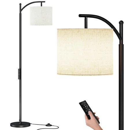 SUNMORY Modern Arc Floor Lamp with Remote Control and Stepless Dimmer Black | Walmart (US)