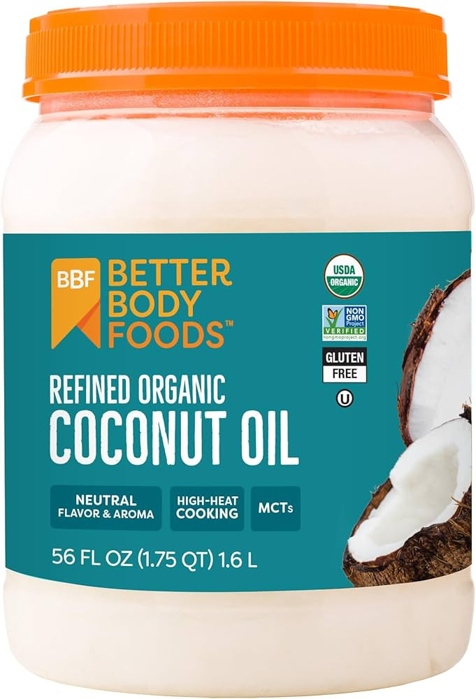 BetterBody Foods Organic Refined Coconut Oil, 56 Fl Oz, All Purpose Oil for Cooking, Baking, Hair... | Amazon (US)