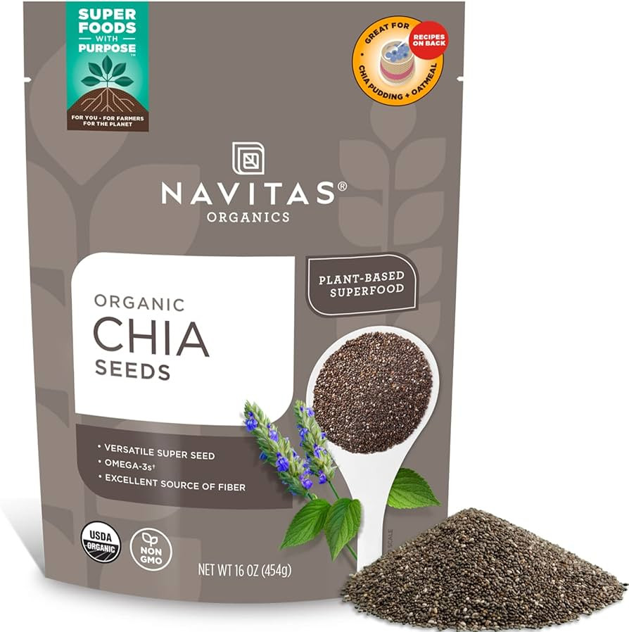 Navitas Organics Chia Seeds – For Chia Pudding, Smoothies, Baking, Salads & More – Omega 3, F... | Amazon (US)