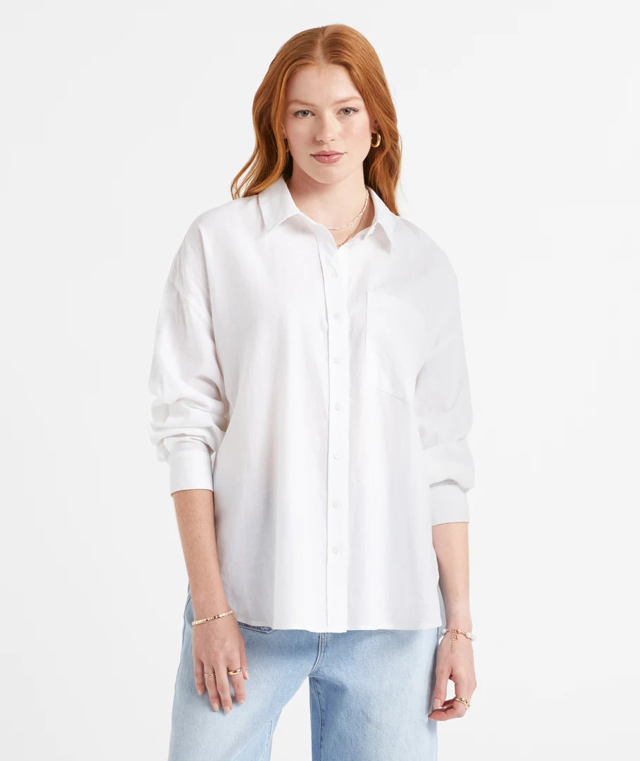 ZALI LINEN BLEND SHIRT | Sportsgirl