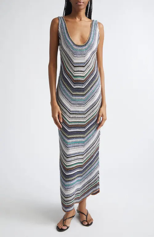 Missoni Metallic Chevron Stripe Sweater Dress in Smso4-Multicolor Cold Tones at Nordstrom, Size 2 Us | Nordstrom