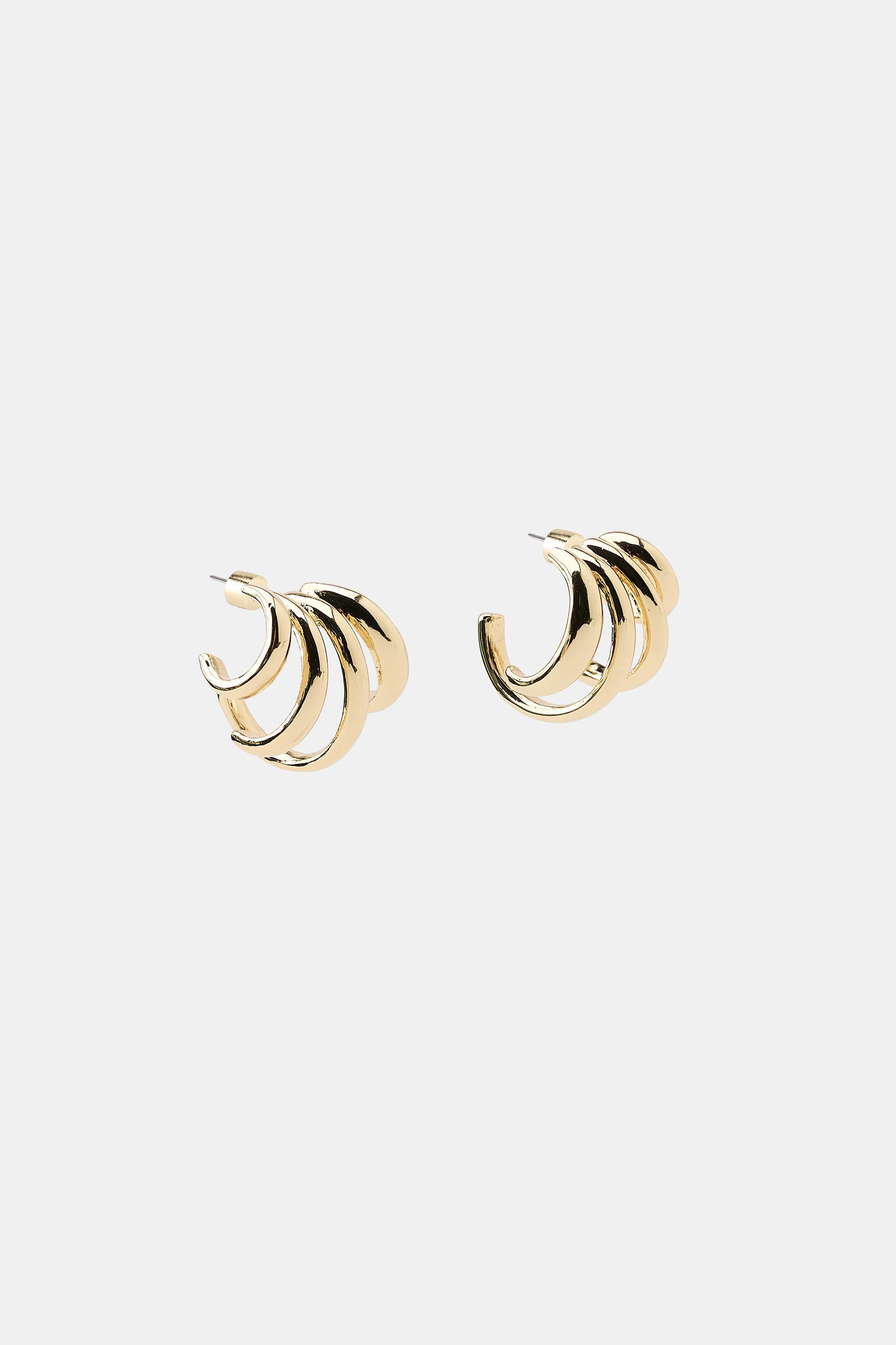 Metal earrings with four hoops in different sizes. Push-back fastening. | Zara DE