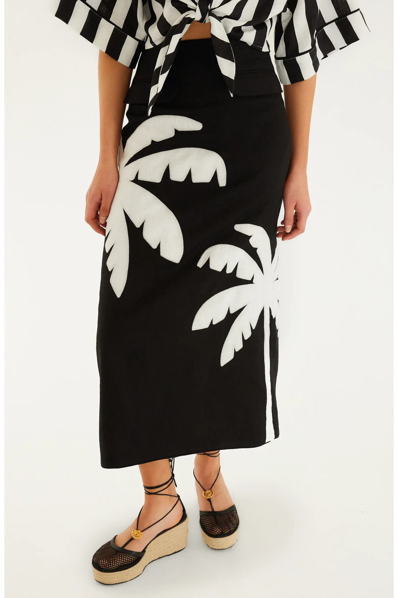 Palm Tree Embroidered Linen Maxi Skirt (Women) | Nordstrom | Nordstrom