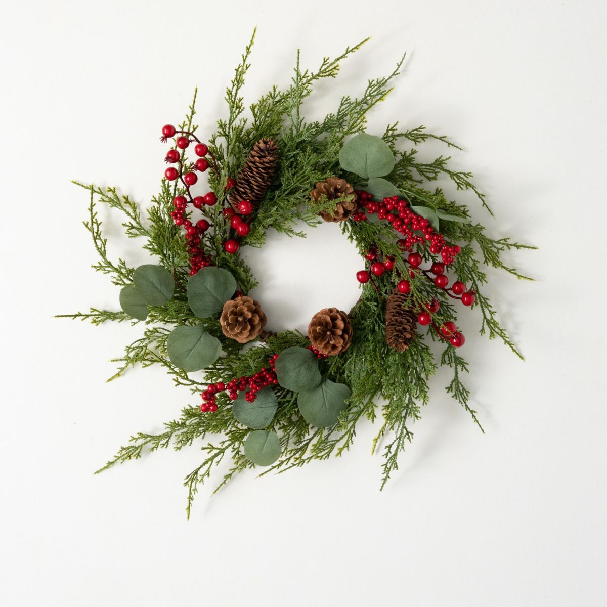 20"H Sullivans Cedar Berry Christmas Mini Wreath, Green | Target
