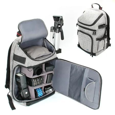 DSLR / SLR Camera Backpack with Padded Custom Dividers , Tripod Holder , Laptop Compartment , Rain C | Walmart (US)