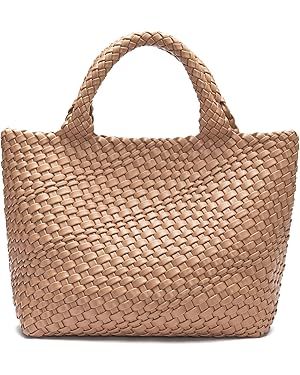 BOSTANTEN Woven Bags for Women Large Leather Tote Bag Summer Beach Travel Handbags Shopper Should... | Amazon (US)