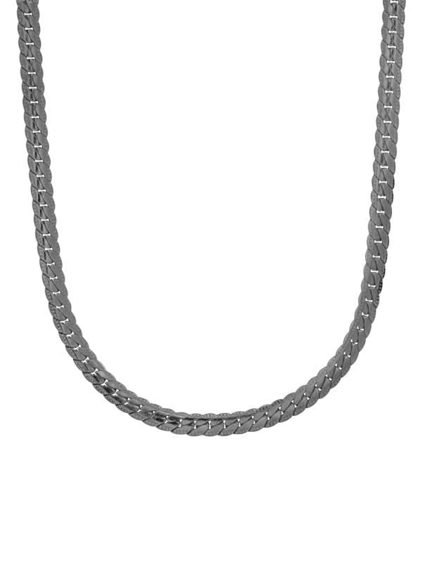 Stainless Steel Curb Cuban Link Flat Necklace | Saks Fifth Avenue OFF 5TH
