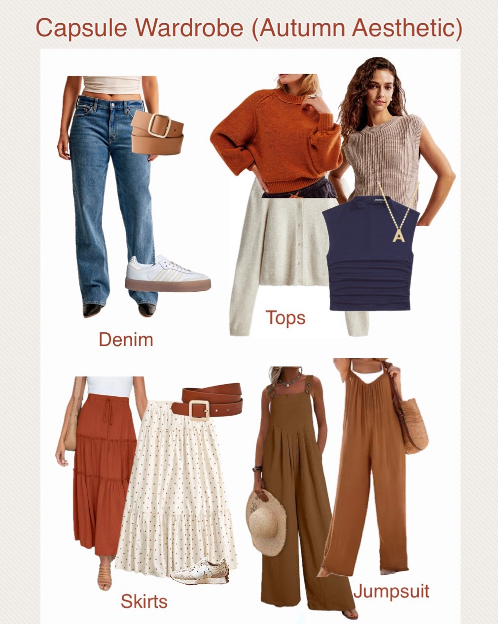 Capsule Wardrobe - Autumn Aesthetic

These pieces are basics that you can add to your closet for an affordable price. You are able to mix & match almost all the pieces in this capsule  

#LTKFindsUnder50 #LTKFallSale #LTKSeasonal
