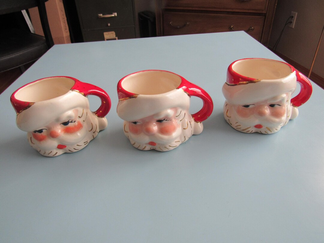 Set of 3 Vintage Santa Claus Christmas Mugs Free Shipping - Etsy | Etsy (US)