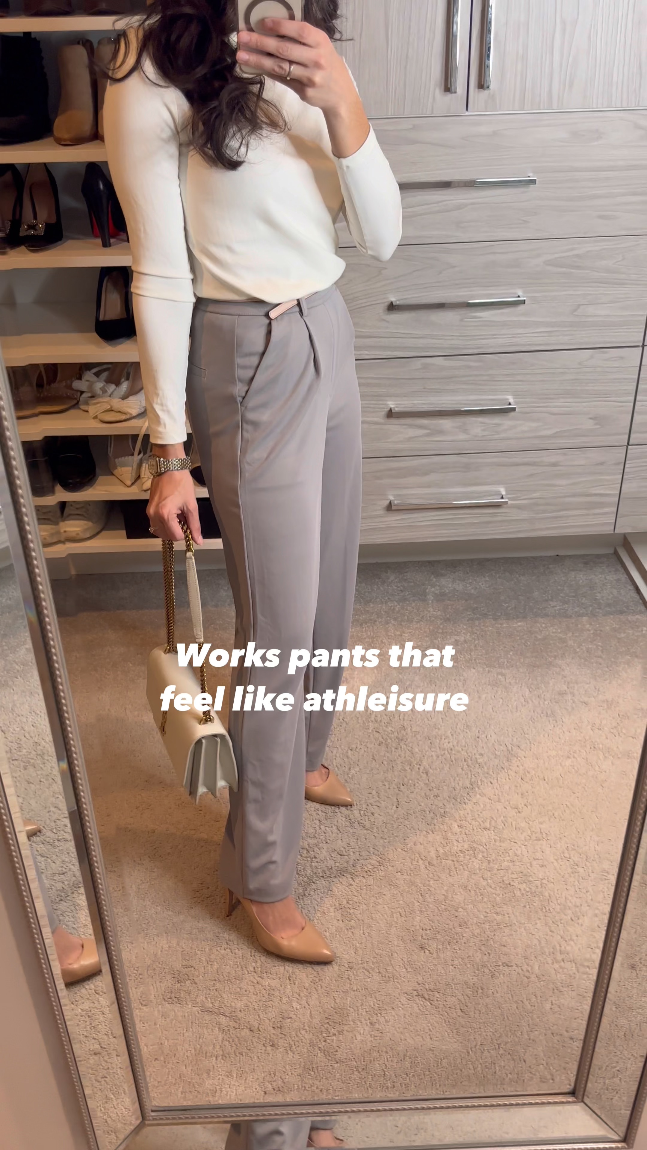 gray work pants that feel like athleisure / size down / I’m wearing an XS regular 

office outfit / interview outfit / work wear 

#LTKFindsUnder100 #LTKStyleTip #LTKWorkwear