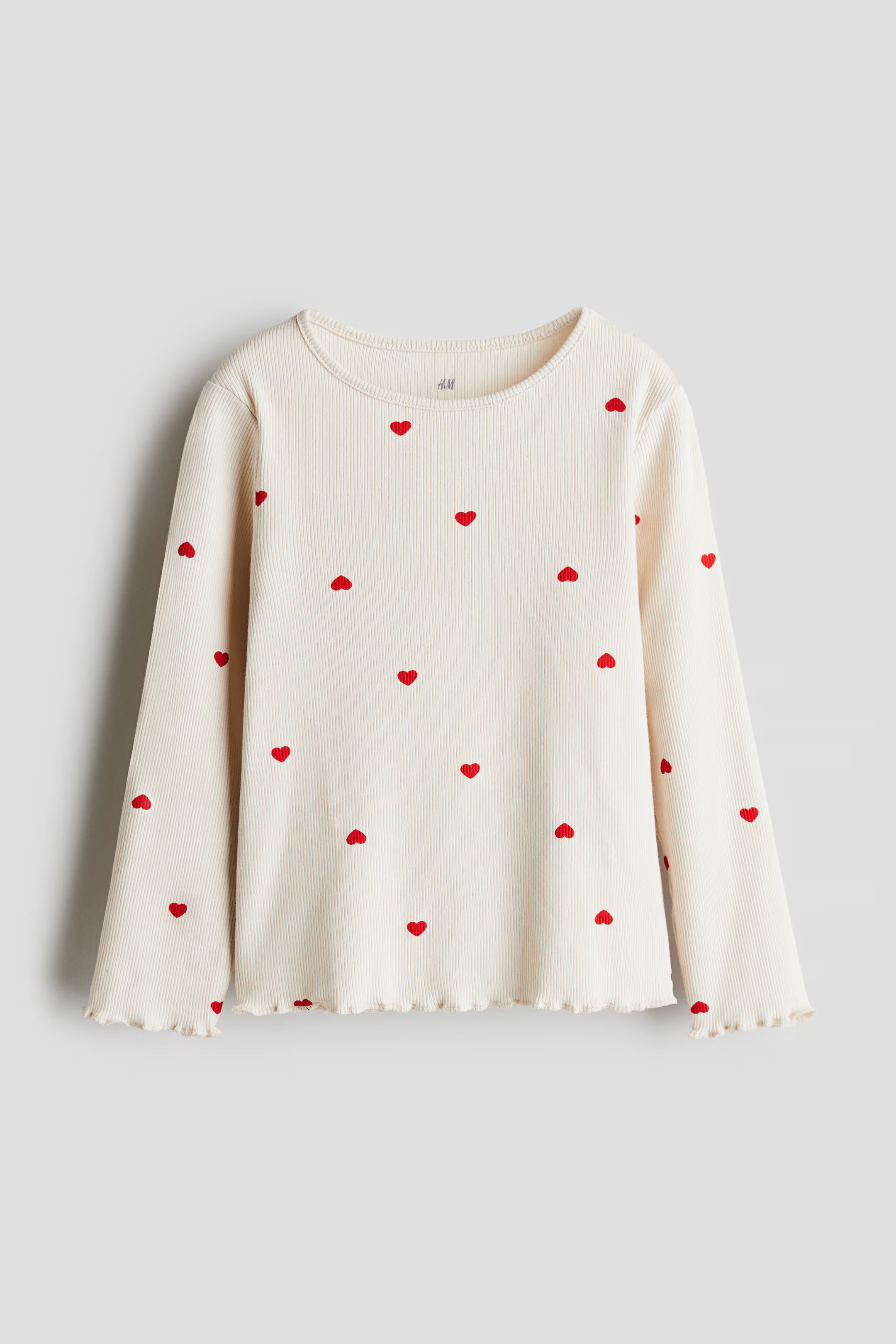 Long-sleeved Jersey Top - Cream/striped - Kids | H&M US | H&M (US + CA)
