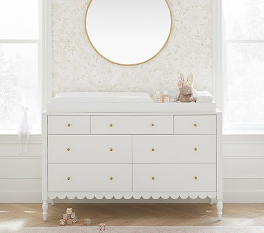 Penny Scallop Extra-Wide Nursery Dresser & Topper Set | Pottery Barn Kids