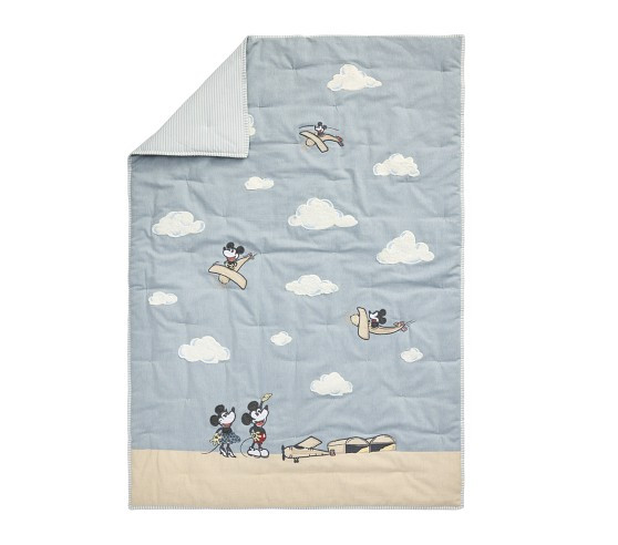 Disney Home x Sanderson Mickey Mouse Clouds Toddler Quilt | Pottery Barn Kids