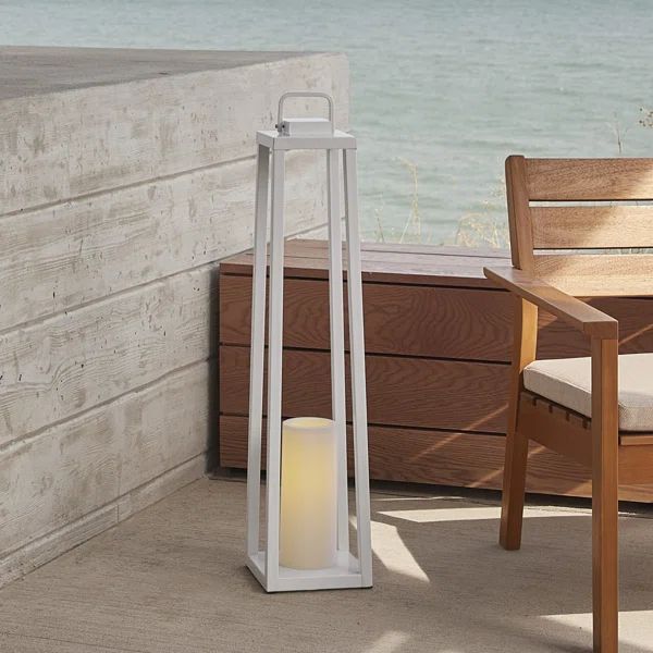 Redvale Battery Powered LED Outdoor Lantern with Electric Candle | Wayfair North America