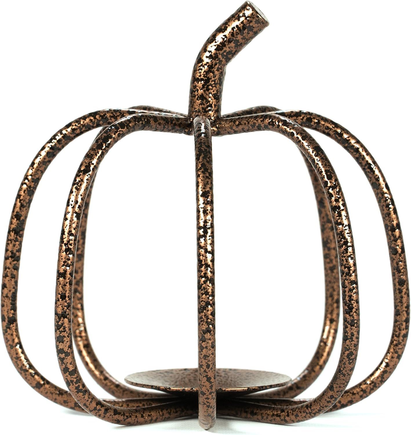 Pumpkin Candle Holder - Wrought Iron with Copper Finish for Tea Light and Votive Flameless Candle... | Amazon (US)