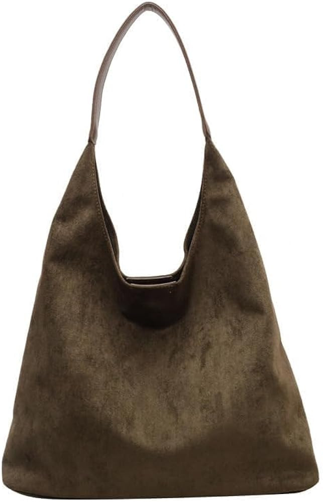 Suede Bag for Women Hobo Bag Slouchy Purse Fashionable Leather Shoulde Office Tote Handbag | Amazon (US)