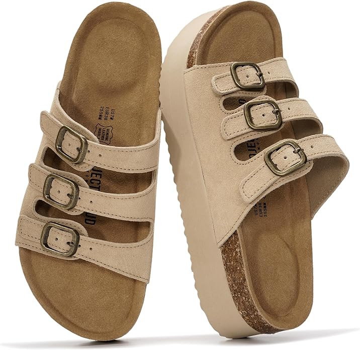 Project Cloud 100% Genuine Leather Platform Sandals Women Footwear - Comfortable Womens Slides Me... | Amazon (US)