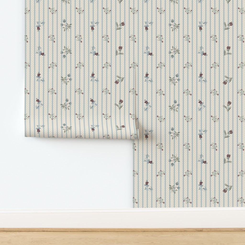 Lydie in Blue Wallpaper | Spoonflower | Spoonflower