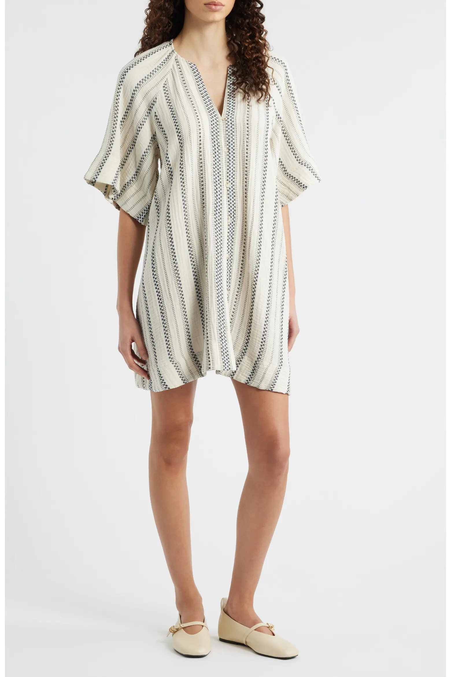 FRNCH Noronha Stripe Organic Cotton Gauze Shirtdress (Women) | Nordstrom | Nordstrom
