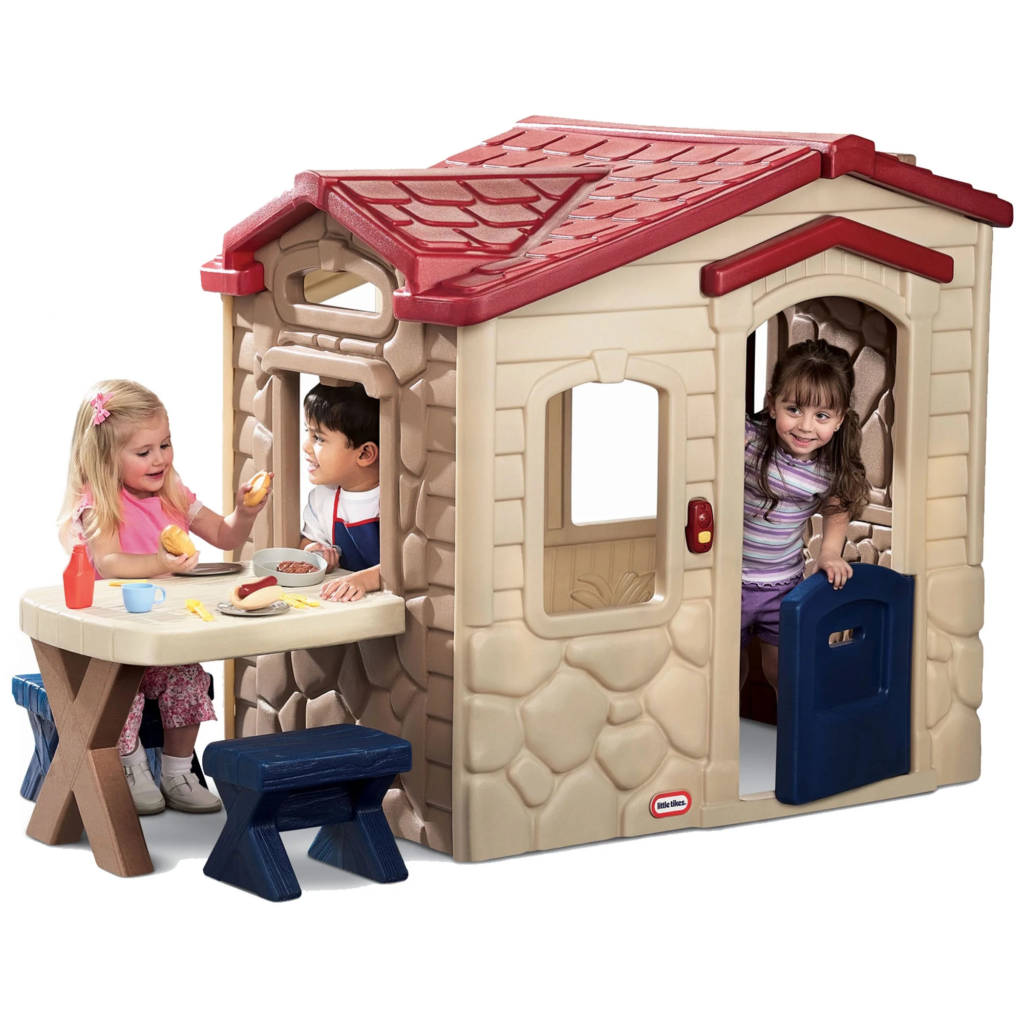 Little Tikes Picnic on the Patio Playhouse with 20 Play Accessories, Working Doorbell, Indoor and... | Walmart (US)