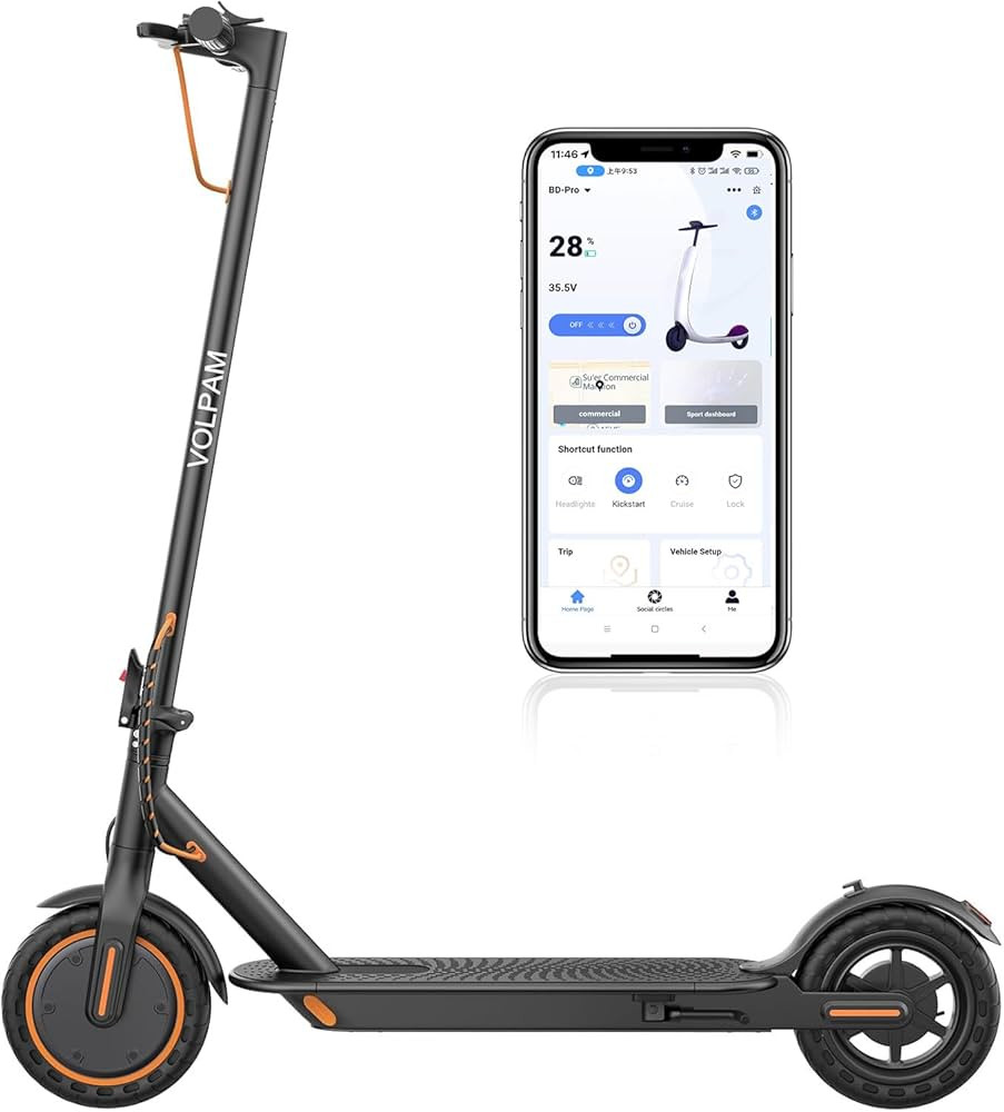 VOLPAM Electric Scooter, 350W/500W Powerful Motor, 8.5"/10" Solid Tires, 19/22Mph, 28/21/12 Miles... | Amazon (US)