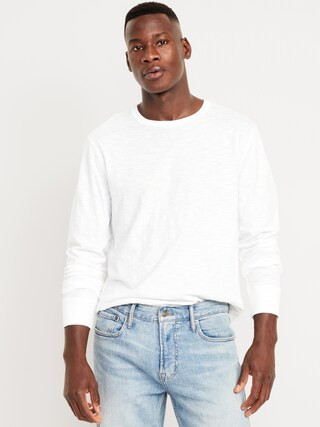 Curved-Hem Slub-Knit T-Shirt | Old Navy (US)