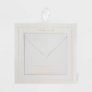 Sterling Silver V Bar Necklace - Silver | Target