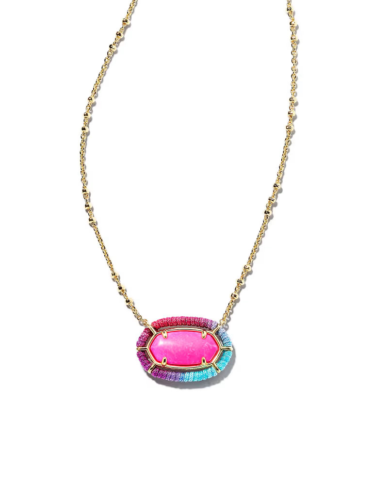 Threaded Elisa Gold Pendant Necklace in Pink Mix | Kendra Scott | Kendra Scott