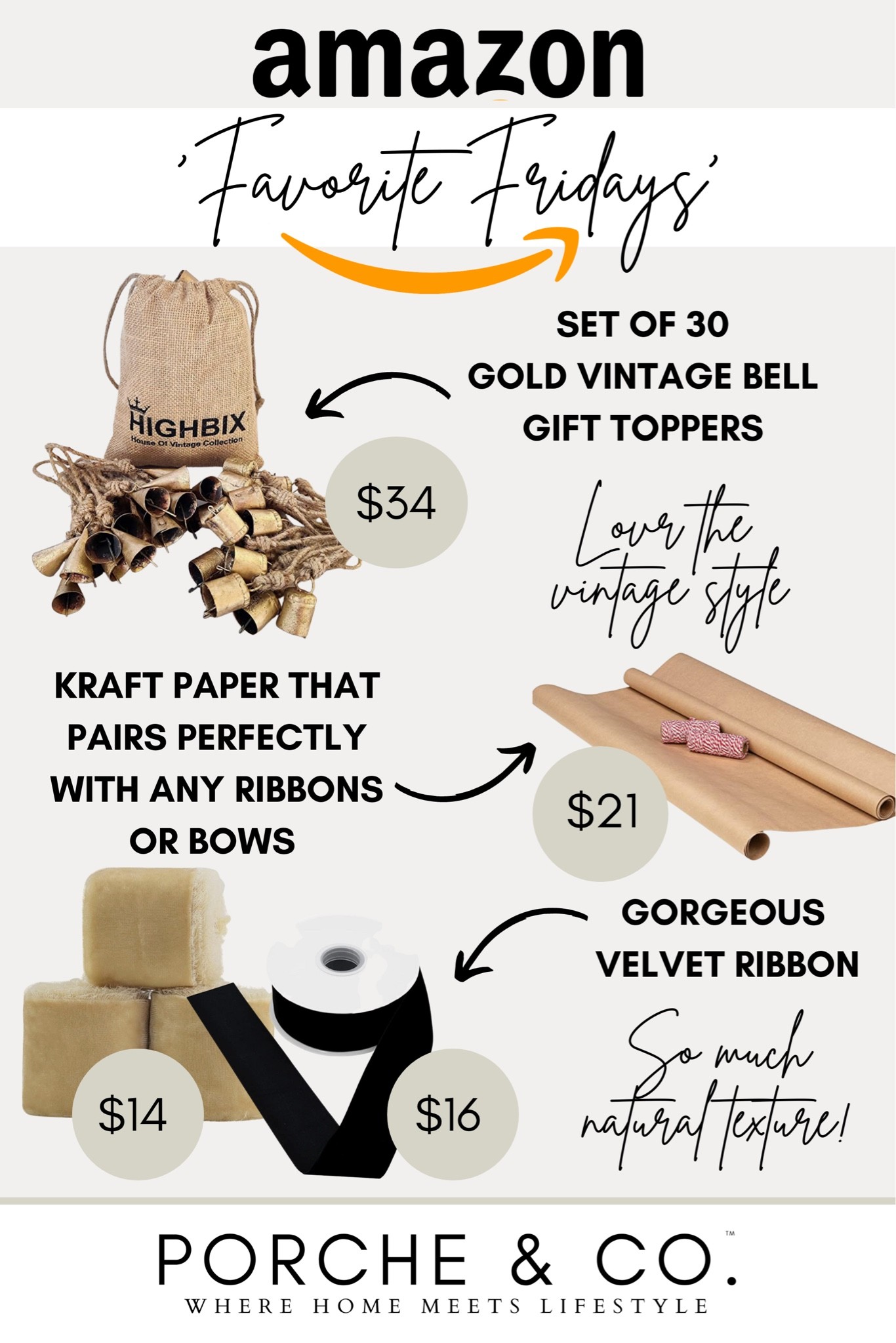 Amazon prime holiday gift wrapping finds! Velvet ribbon, gold vintage bells as gift toppers and gorgeous natural Kraft wrapping paper 🎁🌲 #giftwrap #wrapping #presents #giftwrapping #holidays #christmas #amazon

#LTKHoliday #LTKstyletip #LTKSeasonal