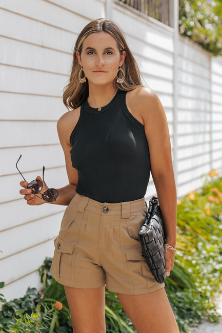 Easy Does It Black Halter Ribbed Tank | Magnolia Boutique