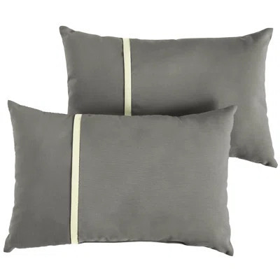 Sunbrella Outdoor Stripe Single Petite Flange Pillow Set of 2 | Wayfair North America
