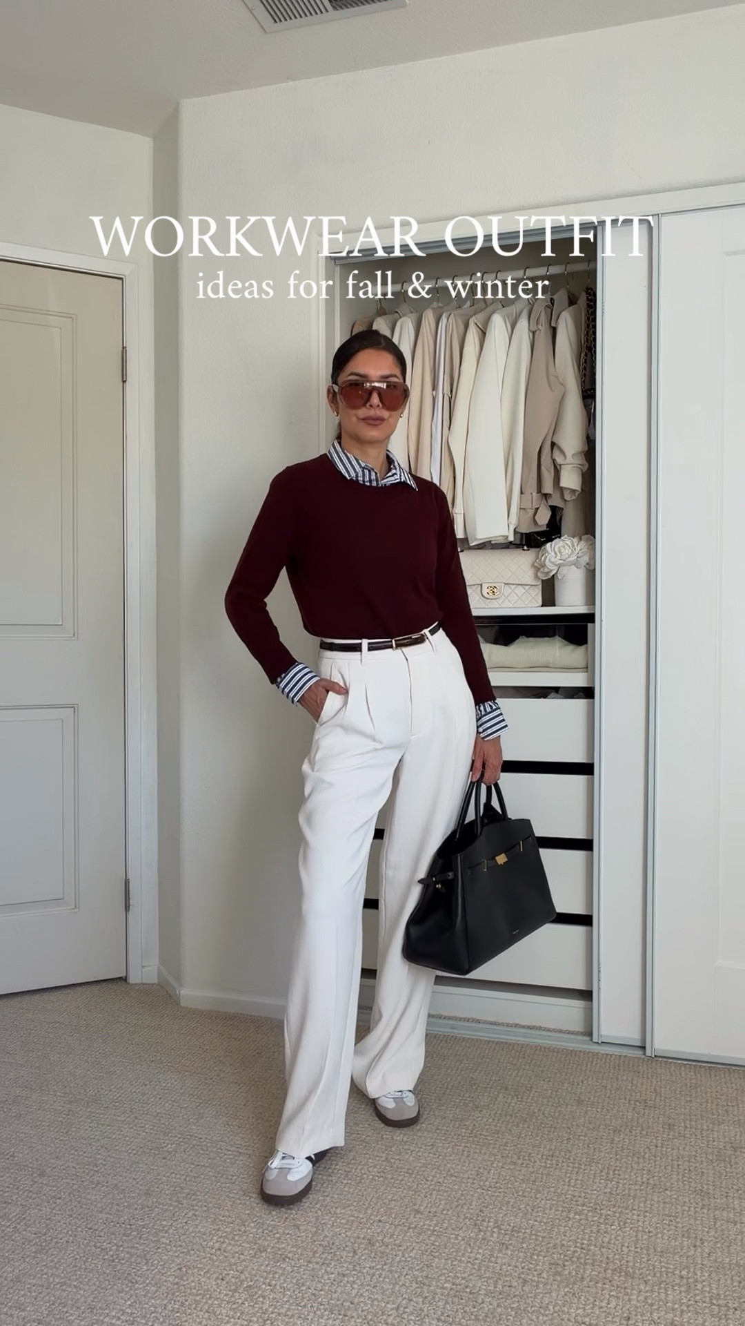 WORKWEAR 🤎🍂 Fall + winter outfit inspiration

Styling a mix of casual & elevated workwear pieces for fall and winter, while focusing on timeless staples that can be mixed, matched and worn in so many different ways.

Think cashmere sweaters / striped shirts / tailored trousers / maxi pencil skirts / basic tops / belts / white trousers, paired with animal print flats, classic heels and Adidas Sambas for everything from polished office days to more relaxed business casual looks.

The goal: a versatile work wardrobe that feels classy, modern and effortless without needing a closet full of clothes.

➫ MY BODY MEASUREMENTS FOR YOUR REFERENCE
Bra: 32C (81 cm) | Waist: 26” (66 cm) | Hips: 38” (96.5 cm) | Height: 5’7” (170 cm)

fall workwear | winter workwear | business casual outfits | office outfit ideas | capsule work wardrobe | cashmere sweater outfit | tailored trousers | maxi pencil skirt outfit | white trousers outfit | Adidas Samba outfits | animal print flats | classy work outfits | elevated workwear | fashion over 40 | fashion over 50

#WorkwearStyle #BusinessCasual #FallWorkwear #LTKStyle

#LTKSeasonal #LTKOver40 #LTKgrwm