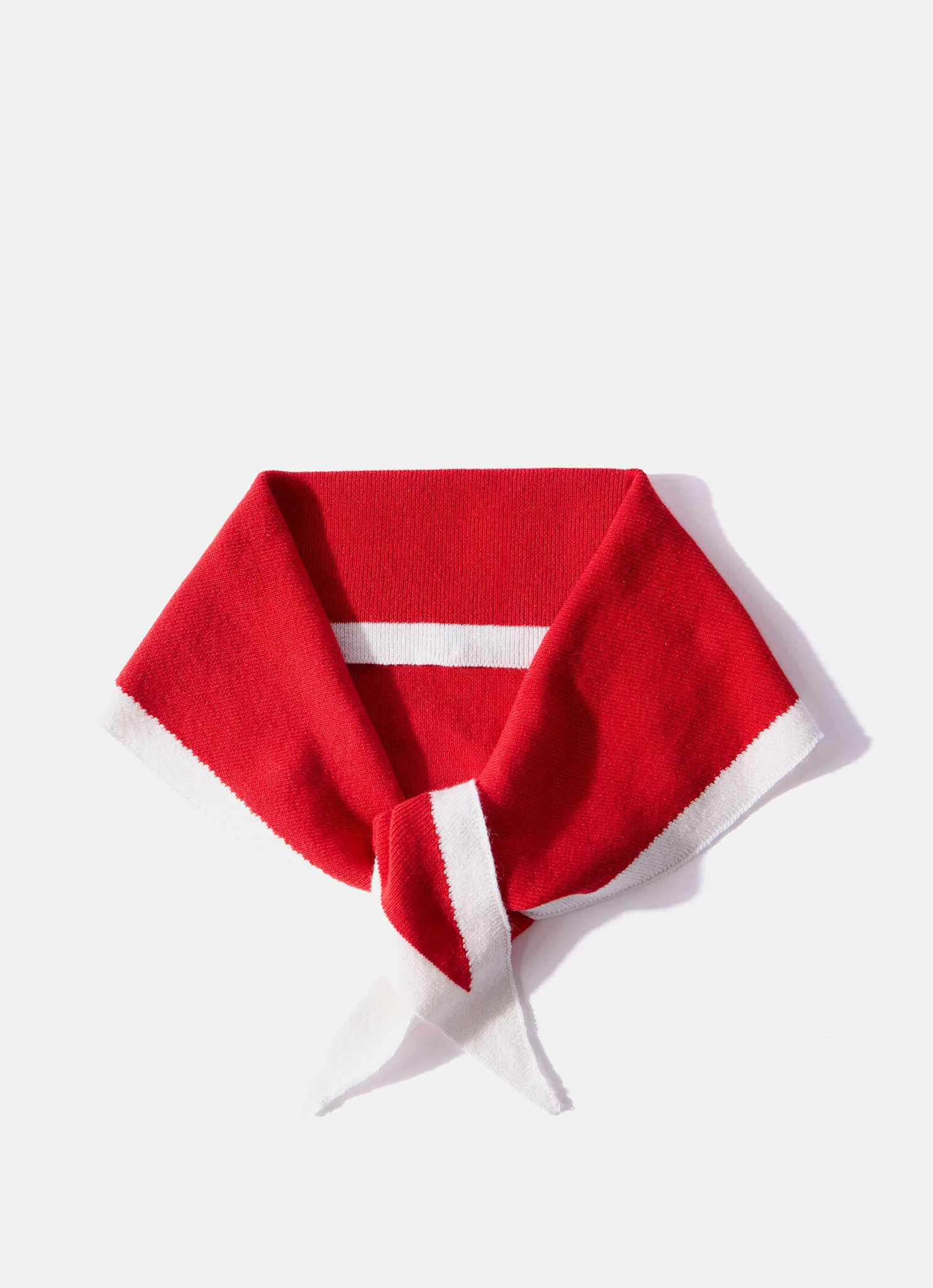 Red Cotton Blend Triangle Knit Scarf | Mint Velvet