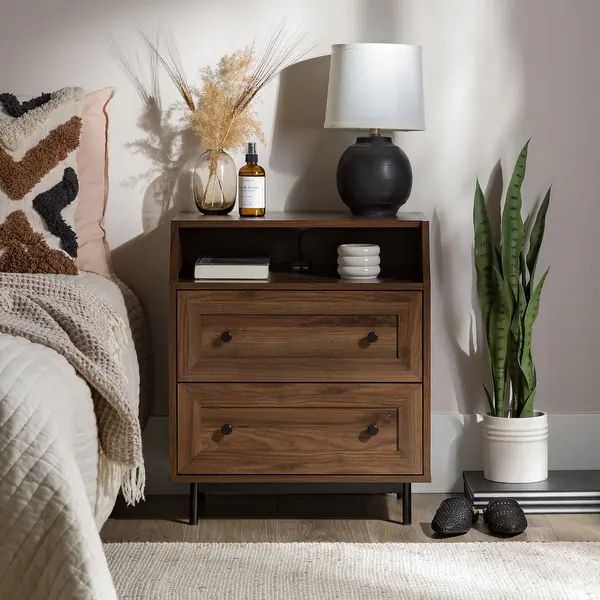 Middlebrook Modern 2-Drawer USB Nightstand | Bed Bath & Beyond