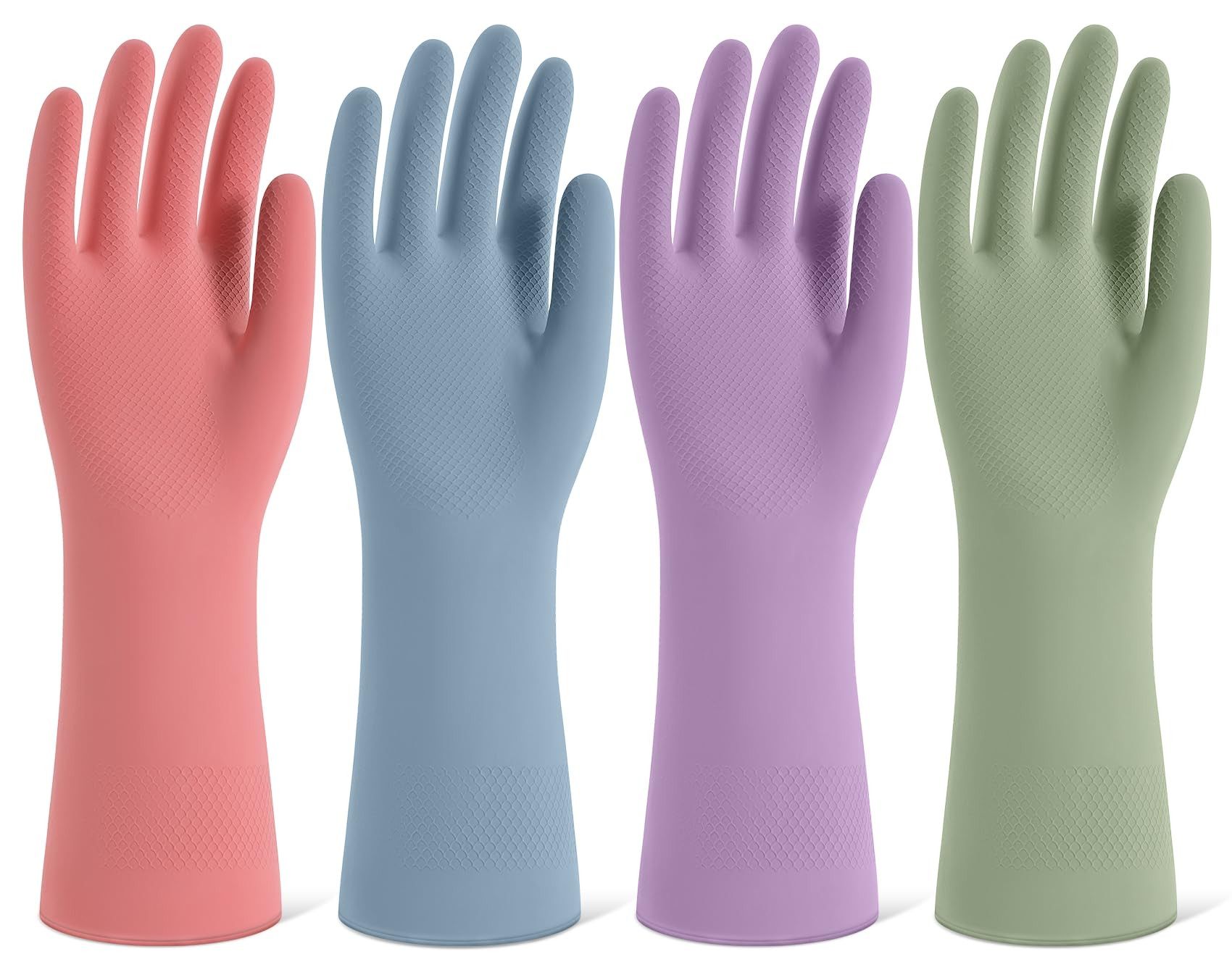 Rubber Cleaning Gloves for Dishwashing, 4 Pairs Reusable Kitchen Gloves for Washing Dishes and Ho... | Amazon (US)