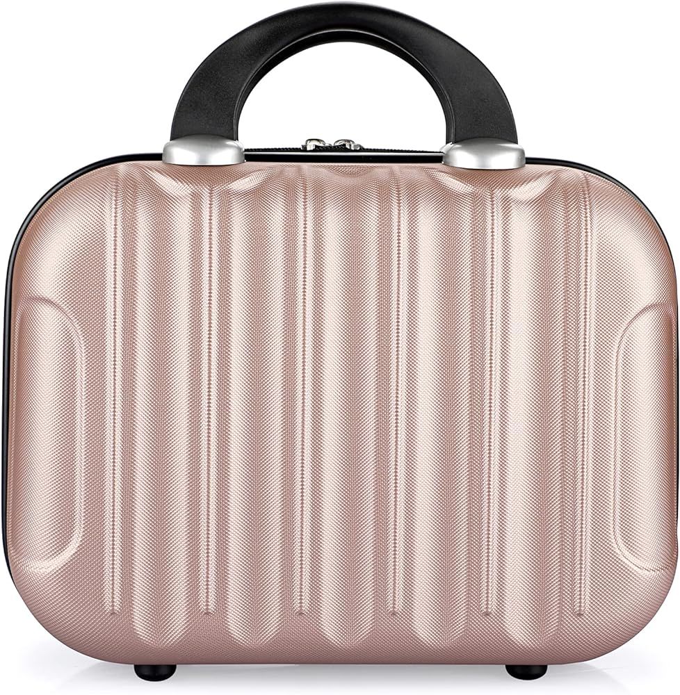 Portable Makeup Travel Case, Hard Shell Cosmetic Case Hand Luggage Organizer, Mini ABS Carrying S... | Amazon (US)