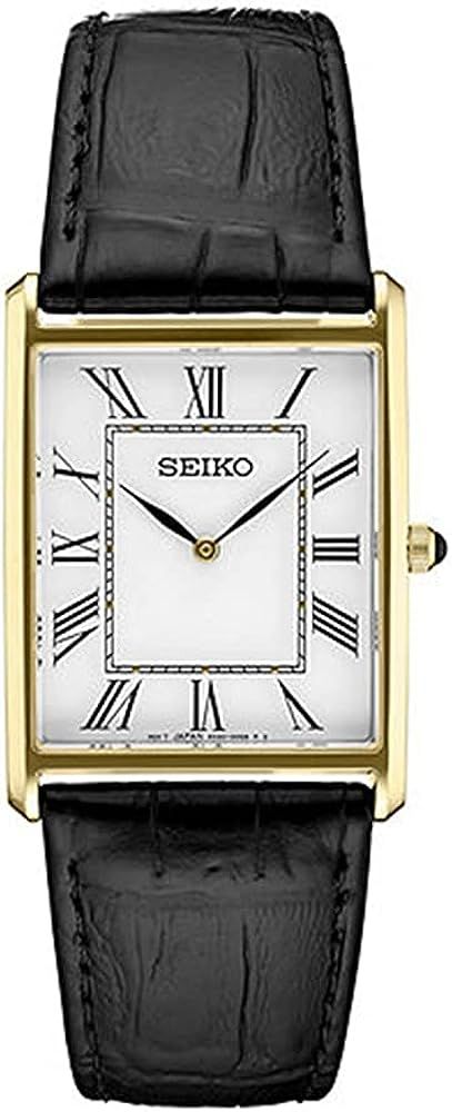 SEIKO SWR052 Watch for Men - Essentials Collection - Water Resistant with Gold-Tone Stainless Ste... | Amazon (US)