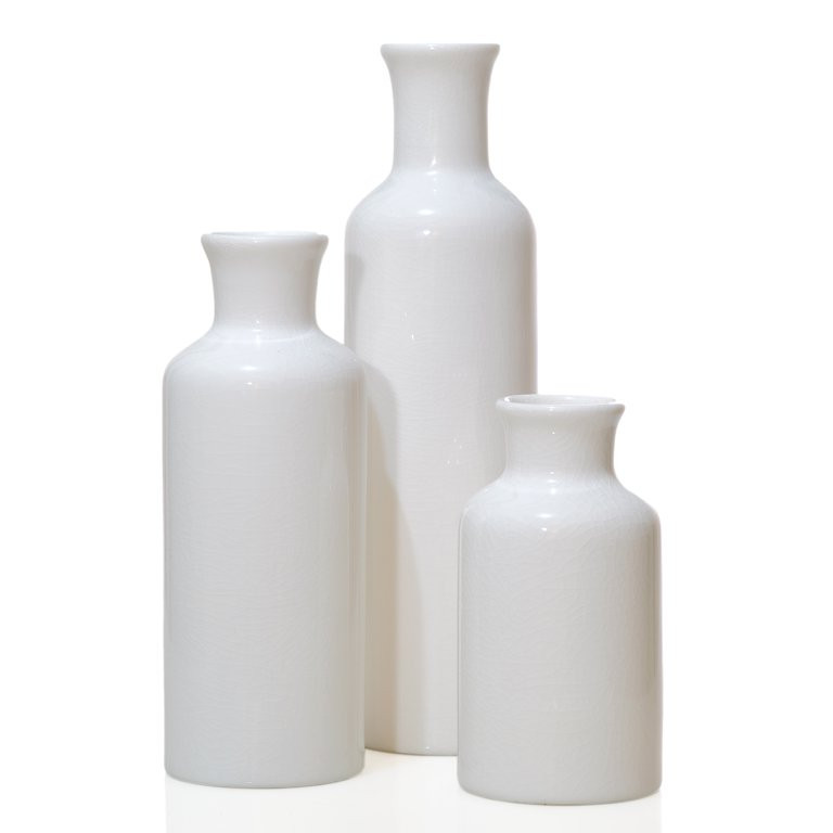 Modern Farmhouse Vase Set of 3 Mantle Decor, White Vases for Decor, Decorative White Vase Centerp... | Walmart (US)