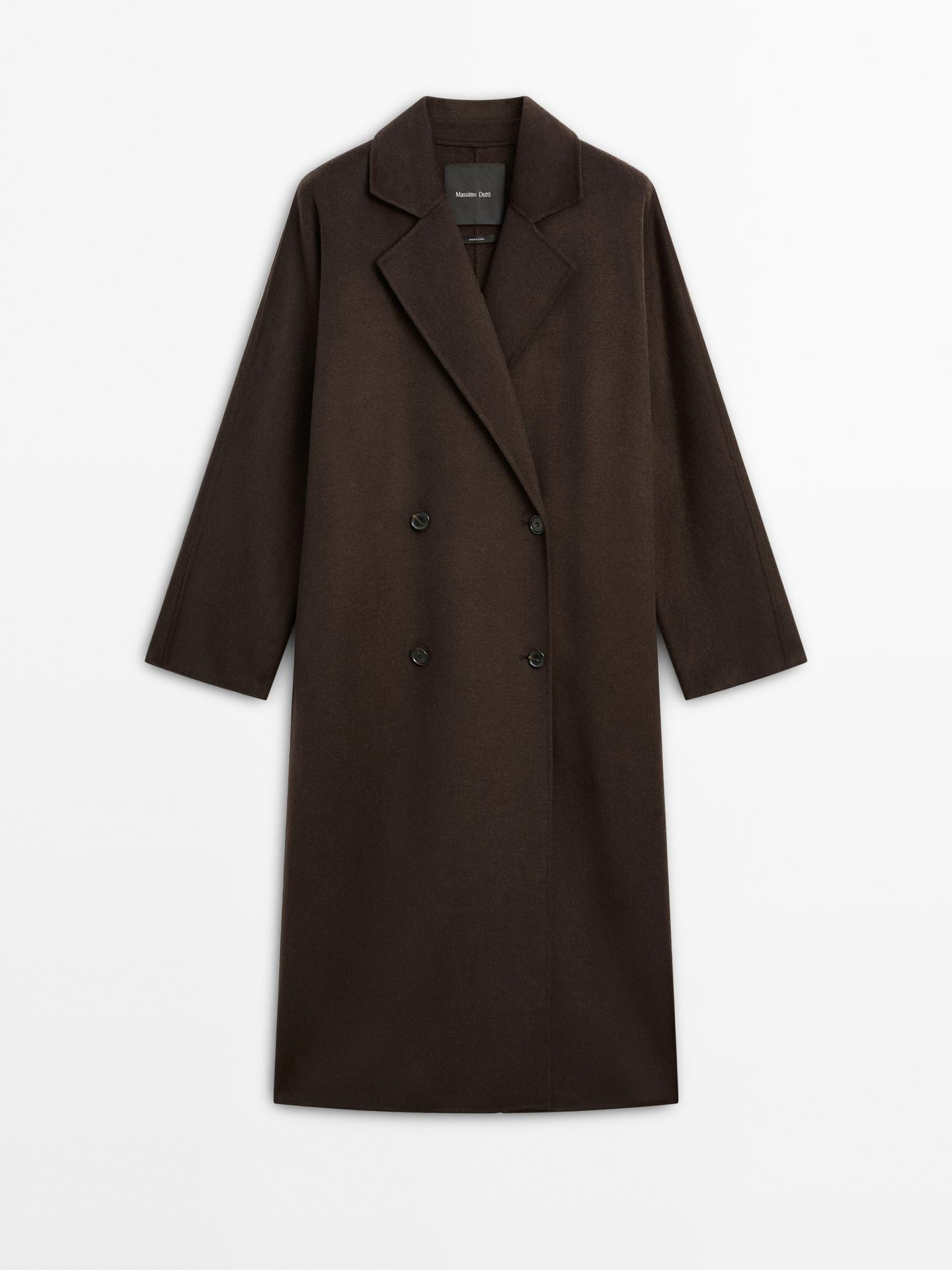 Manteau long croisé laine | Massimo Dutti FR