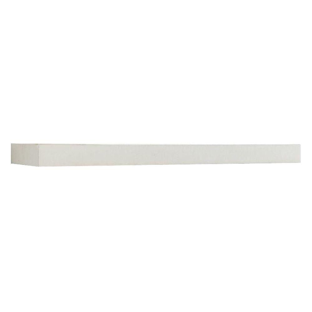 47.3 in. W x 10.2 in. D x 2 in. H White MDF Floating Wall Shelf | The Home Depot
