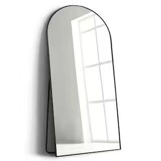 Elevens 71 in. x 32in. Large and Wide Classic Full Length Arch Metal Framed Black Floor Mirror Wa... | The Home Depot
